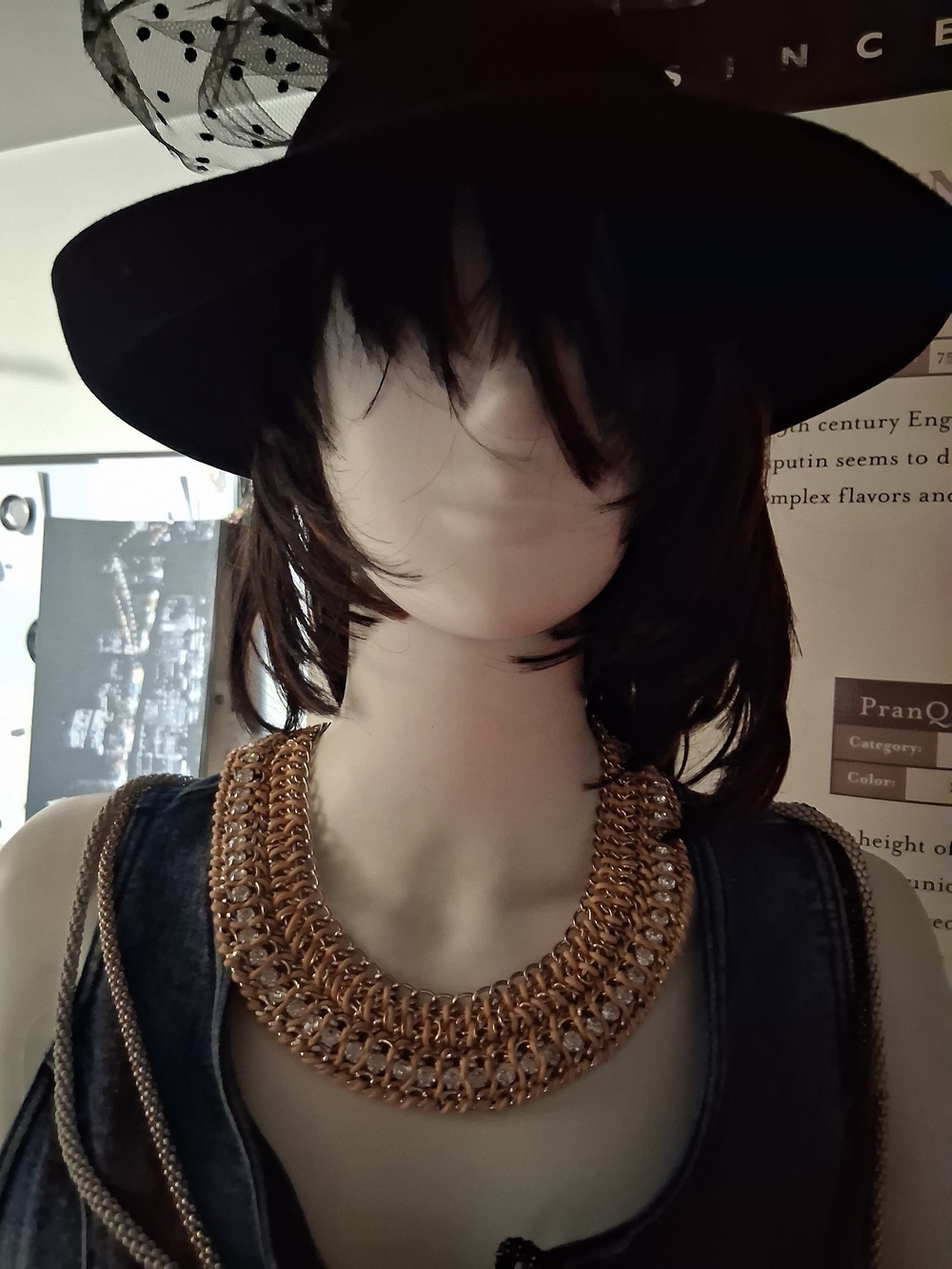 BCBG Gold Statement Chain Link Collar Necklace